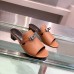 Hermes Candy 40mm Sandals In Brown Calfskin Hermes Candy 40mm Sandals In Brown Calfskin