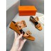 Hermes Figari 55mm Wedge Sandals In Brown Nappa Leather Hermes Figari 55mm Wedge Sandals In Brown Nappa Leather