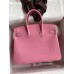 Hermes Birkin 25 Retourne Handmade Bag In Pink Clemence Leather Hermes Birkin 25 Retourne Handmade Bag In Pink Clemence Leather