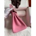Hermes Birkin 25 Retourne Handmade Bag In Pink Clemence Leather Hermes Birkin 25 Retourne Handmade Bag In Pink Clemence Leather