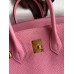 Hermes Birkin 25 Retourne Handmade Bag In Pink Clemence Leather Hermes Birkin 25 Retourne Handmade Bag In Pink Clemence Leather