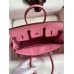 Hermes Birkin 25 Retourne Handmade Bag In Pink Clemence Leather Hermes Birkin 25 Retourne Handmade Bag In Pink Clemence Leather