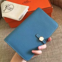Hermes Dogon Duo Wallet In Blue Jean Leather Hermes Dogon Duo Wallet In Blue Jean Leather