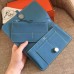 Hermes Dogon Duo Wallet In Blue Jean Leather Hermes Dogon Duo Wallet In Blue Jean Leather