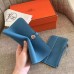 Hermes Dogon Duo Wallet In Blue Jean Leather Hermes Dogon Duo Wallet In Blue Jean Leather
