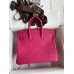 Hermes Birkin 25 Retourne Handmade Bag In Rose Tyrien Clemence Leather Hermes Birkin 25 Retourne Handmade Bag In Rose Tyrien Clemence Leather