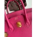 Hermes Birkin 25 Retourne Handmade Bag In Rose Tyrien Clemence Leather Hermes Birkin 25 Retourne Handmade Bag In Rose Tyrien Clemence Leather