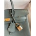 Hermes Birkin 25 Retourne Handmade Bag In Vert Amande Clemence Leather Hermes Birkin 25 Retourne Handmade Bag In Vert Amande Clemence Leather