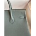 Hermes Birkin 25 Retourne Handmade Bag In Vert Amande Clemence Leather Hermes Birkin 25 Retourne Handmade Bag In Vert Amande Clemence Leather