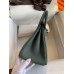 Hermes Birkin 25 Retourne Handmade Bag In Vert Amande Clemence Leather Hermes Birkin 25 Retourne Handmade Bag In Vert Amande Clemence Leather