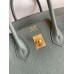Hermes Birkin 25 Retourne Handmade Bag In Vert Amande Clemence Leather Hermes Birkin 25 Retourne Handmade Bag In Vert Amande Clemence Leather