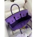 Hermes Birkin 25 Retourne Handmade Bag In Violet Clemence Leather Hermes Birkin 25 Retourne Handmade Bag In Violet Clemence Leather