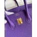Hermes Birkin 25 Retourne Handmade Bag In Violet Clemence Leather Hermes Birkin 25 Retourne Handmade Bag In Violet Clemence Leather