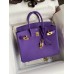 Hermes Birkin 25 Retourne Handmade Bag In Violet Clemence Leather Hermes Birkin 25 Retourne Handmade Bag In Violet Clemence Leather