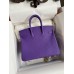 Hermes Birkin 25 Retourne Handmade Bag In Violet Clemence Leather Hermes Birkin 25 Retourne Handmade Bag In Violet Clemence Leather