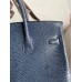 Hermes Birkin 25 Retourne Handmade Bag In Blue Saphir Lizard Leather Hermes Birkin 25 Retourne Handmade Bag In Blue Saphir Lizard Leather
