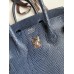 Hermes Birkin 25 Retourne Handmade Bag In Blue Saphir Lizard Leather Hermes Birkin 25 Retourne Handmade Bag In Blue Saphir Lizard Leather