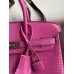 Hermes Birkin 25 Retourne Handmade Bag In Pink Lizard Leather Hermes Birkin 25 Retourne Handmade Bag In Pink Lizard Leather