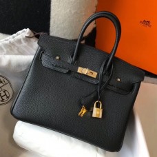 Hermes Birkin 25cm Bag In Black Clemence Leather GHW Hermes Birkin 25cm Bag In Black Clemence Leather GHW