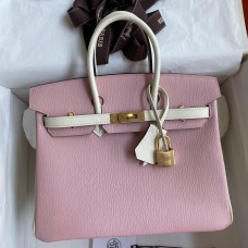 Hermes HSS Birkin 25 Bicolor Bag in Pink and Craie Chevre Mysore Leather Hermes HSS Birkin 25 Bicolor Bag in Pink and Craie Chevre Mysore Leather