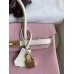 Hermes HSS Birkin 25 Bicolor Bag in Pink and Craie Chevre Mysore Leather Hermes HSS Birkin 25 Bicolor Bag in Pink and Craie Chevre Mysore Leather