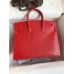 Hermes Birkin 25 Retourne Handmade Bag In Red Lizard Leather Hermes Birkin 25 Retourne Handmade Bag In Red Lizard Leather
