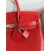Hermes Birkin 25 Retourne Handmade Bag In Red Lizard Leather Hermes Birkin 25 Retourne Handmade Bag In Red Lizard Leather