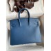 Hermes Birkin 25 Retourne Handmade Bag In Deep Blue Swift Calfskin Hermes Birkin 25 Retourne Handmade Bag In Deep Blue Swift Calfskin