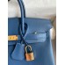Hermes Birkin 25 Retourne Handmade Bag In Deep Blue Swift Calfskin Hermes Birkin 25 Retourne Handmade Bag In Deep Blue Swift Calfskin