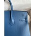 Hermes Birkin 25 Retourne Handmade Bag In Deep Blue Swift Calfskin Hermes Birkin 25 Retourne Handmade Bag In Deep Blue Swift Calfskin
