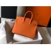 Hermes Birkin 25cm Bag In Orange Clemence Leather GHW Hermes Birkin 25cm Bag In Orange Clemence Leather GHW