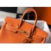 Hermes Birkin 25cm Bag In Orange Clemence Leather GHW Hermes Birkin 25cm Bag In Orange Clemence Leather GHW