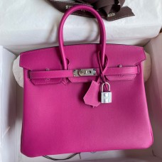 Hermes Birkin 25 Retourne Handmade Bag In Rose Purple Swift Calfskin Hermes Birkin 25 Retourne Handmade Bag In Rose Purple Swift Calfskin