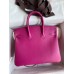 Hermes Birkin 25 Retourne Handmade Bag In Rose Purple Swift Calfskin Hermes Birkin 25 Retourne Handmade Bag In Rose Purple Swift Calfskin