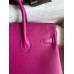 Hermes Birkin 25 Retourne Handmade Bag In Rose Purple Swift Calfskin Hermes Birkin 25 Retourne Handmade Bag In Rose Purple Swift Calfskin