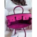 Hermes Birkin 25 Retourne Handmade Bag In Rose Purple Swift Calfskin Hermes Birkin 25 Retourne Handmade Bag In Rose Purple Swift Calfskin