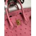 Hermes Birkin 25 Retourne Handmade Bag In Pink Ostrich Leather Hermes Birkin 25 Retourne Handmade Bag In Pink Ostrich Leather