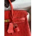 Hermes Birkin 25 Retourne Handmade Bag In Red Ostrich Leather Hermes Birkin 25 Retourne Handmade Bag In Red Ostrich Leather