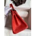 Hermes Birkin 25 Retourne Handmade Bag In Red Ostrich Leather Hermes Birkin 25 Retourne Handmade Bag In Red Ostrich Leather