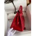 Hermes Birkin 25 Handmade Bag In Red Crocodile Porosus Shiny Skin Hermes Birkin 25 Handmade Bag In Red Crocodile Porosus Shiny Skin