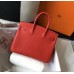 Hermes Birkin 25cm Bag In Red Clemence Leather GHW Hermes Birkin 25cm Bag In Red Clemence Leather GHW