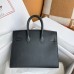 Hermes Birkin 25 Sellier Handmade Bag In Black Epsom Calfskin Hermes Birkin 25 Sellier Handmade Bag In Black Epsom Calfskin