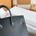 Hermes Birkin 25 Sellier Handmade Bag In Black Epsom Calfskin Hermes Birkin 25 Sellier Handmade Bag In Black Epsom Calfskin