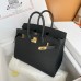 Hermes Birkin 25 Sellier Handmade Bag In Black Epsom Calfskin Hermes Birkin 25 Sellier Handmade Bag In Black Epsom Calfskin