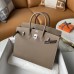 Hermes Birkin 25 Sellier Handmade Bag In Taupe Epsom Calfskin Hermes Birkin 25 Sellier Handmade Bag In Taupe Epsom Calfskin
