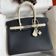 Hermes HSS Birkin 30 Bicolor Bag in Black and Craie Epsom Calfskin Hermes HSS Birkin 30 Bicolor Bag in Black and Craie Epsom Calfskin