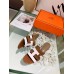 Hermes Amica 5mm Sandals In Brown/White Calfskin Hermes Amica 5mm Sandals In Brown/White Calfskin