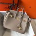 Hermes Birkin 25cm Bag In Tourterelle Clemence Leather GHW Hermes Birkin 25cm Bag In Tourterelle Clemence Leather GHW