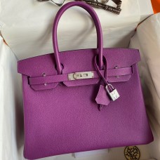 Hermes Birkin 30 Retourne Handmade Bag In Anemone Epsom Calfskin Hermes Birkin 30 Retourne Handmade Bag In Anemone Epsom Calfskin
