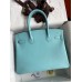 Hermes Birkin 30 Retourne Handmade Bag In Blue Atoll Epsom Calfskin Hermes Birkin 30 Retourne Handmade Bag In Blue Atoll Epsom Calfskin